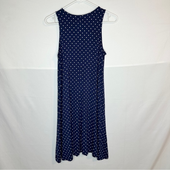 Old Navy Blue White Sleeveless Polka Dot Sun Dress Women’s Size Small - Picture 6 of 6